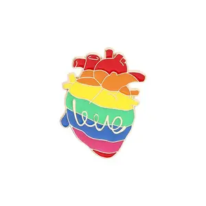 Romantische Regenboog Hart Broche Vrede En Liefde Email Spelden Kleding Tas Reversspeld Gay Lesbische Trots Badge Unisex Sieraden Cadeau