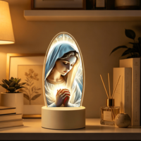 Anpassbare Steck-LED-Nachtleuchte mit UV-Druck, 3D-Lampenmuster, Jungfrau Maria, verschiedene Designs, farbenfroh, dimmbar, für den Heimgebrauch, hochwertig