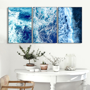 Pittura a olio <span class=keywords><strong>di</strong></span> arte della parete del paesaggio del <span class=keywords><strong>mare</strong></span> blu decorazioni della stanza <span class=keywords><strong>dipinti</strong></span> sulle pareti - Product Image 2