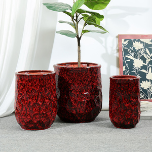 Pots de haute qualité, ensemble de 3 pièces, grands pots à fleurs émaillés, moules en céramique, poterie pour pots en céramique d'intérieur et d'extérieur - Product Image 1