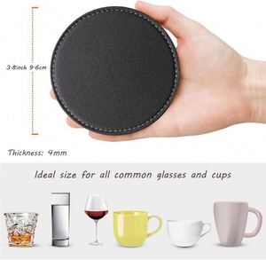 Wholesale Personal PU Leather Coaster Custom Logo Print Logo PU Leather Coaster for Drinks Coasters Pad <b>Cup</b> <b>Mat</b> Promotional Gift - Product Image 4