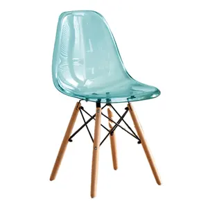 New Nordic Modern Simple Transparent Dining Chair Back Stool Genuine Leather Home Furniture Leisure Internet Celebrity Cooling