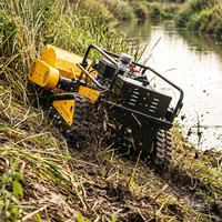 Tondeuse à gazon télécommandée professionnelle pour plantations agricoles avec lames à fléaux pour la coupe de branches épaisses