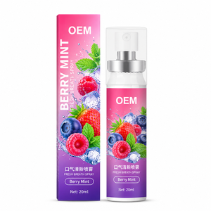 Spray Bucal con Sabor a Menta y Bayas Frescas, 20 ml, Refrescante Bucal Portátil con Extracto de Fresa, Arándano y Frambuesa - Product Image 1