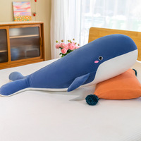 Bantal Boneka Hewan Laut Paus Lucu dari Kapas PP Berbagai Ukuran, Super Lembut dan Menenangkan, Hadiah Ulang Tahun dan Liburan