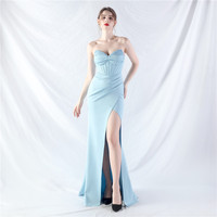 31979 # Fishbone Vest Taille Lourde Perle Moulage Robe De Soirée Haut De Gamme