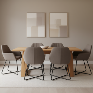 Juego de 4 sillas de comedor de poliéster color topo con patas de acero con recubrimiento en polvo, muebles modernos y contemporáneos para el hogar - Product Image 2