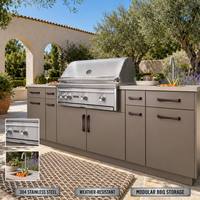 Armoire de rangement modulaire d'extérieur en acier inoxydable 304, résistante aux intempéries, avec panier de rangement pour barbecue, pour patio, jardin, villa