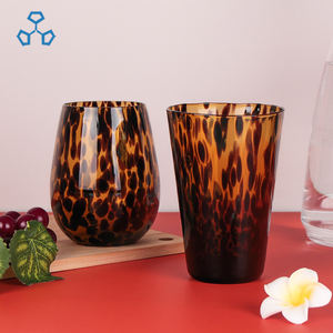 Verres à vin en cristal à motif léopard en gros, verres à vin sans pied en cristal personnalisés - Product Image 5