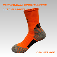 Chaussettes de sport en tissu éponge tricoté respirant, antibactérien, en nylon, avec logo personnalisé de haute qualité, pour hommes et jeunes athlètes