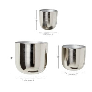 Support de plante d'intérieur rond en métal doré, présentoir mural en chrome, jardinières suspendues, support de pot de fleurs d'extérieur - Product Image 3