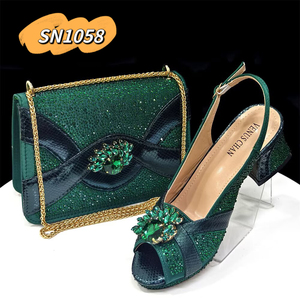 Conjunto de Zapatos y Bolso Italianos 2025 con Piedras Inmyshop, Zapatos de Tacón Alto, Nuevos Estilos, Zapatos Italianos de Plataforma para Mujer para Navidad - Product Image 4