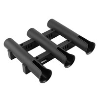 Supports muraux pour cannes à pêche, tubes de rangement, supports de cannes à pêche (3 pôles - noir)