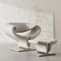 Fauteuil de salon moderne en bois massif avec ruban en forme de cœur et cadre en acier inoxydable, modèle Yimu 655