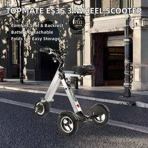 Scooter de Movilidad de 3 Ruedas TopMate ES35, Asiento con Respaldo Plegable, Triciclo Eléctrico Ligero para Adultos, Batería Extraíble, 10 Pulgadas - Product Image 2