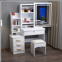 Miroir de coiffeuse extensible avec éclairage LED, minimaliste, sur pied, meuble de chambre à coucher pour hôtel, hôpital, salle de bain