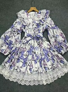 2024 primavera nuevo nicho marca de <span class=keywords><strong>moda</strong></span> elegante Floral <span class=keywords><strong>hongo</strong></span> encaje ajuste suelto encaje señora Vestido <span class=keywords><strong>Mujer</strong></span> - Product Image 4