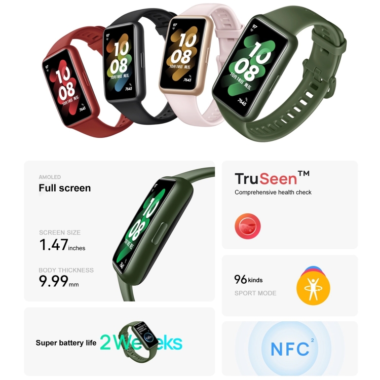 New Arrival Original HUAWEI Band 7 AMOLED Screen Smart Watch Huawei Band