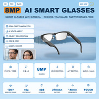 Lunettes intelligentes de traduction IA HW22 : Assistant vocal IA en temps réel, reconnaissance d'objets IA pour les voyages, les réunions d'affaires et les études