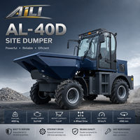 Mini-dumper 4x4 tout-terrain 6 tonnes, châssis articulé pivotant à 180 degrés, transmission articulée