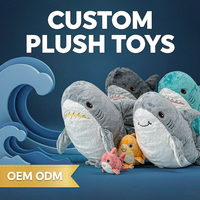 Boneka Hiu Kustom OEM ODM Hewan Laut Ikan Hiu Boneka Plushie Grosir Hadiah Anak