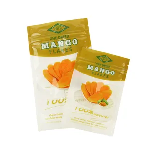 Impresión personalizada comida seca zip fruta congelada bolsa de embalaje de plástico seco para Mango Seco