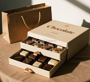 Atacado Luxo Rígida <span class=keywords><strong>Chocolate</strong></span> Caixa De Papel Logotipo Personalizado Luxo Papelão Presente Embalagem Esponja Livre Matt Laminação Embossing - Product Image 2