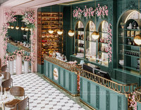 Meubles de présentation pour boutique de desserts européens de luxe, aménagements de café, armoires en bois personnalisées pour café