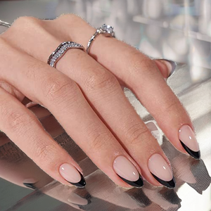 Tamaños XXL y XL <span class=keywords><strong>Uñas</strong></span> postizas Ataúd corto Almendra Patrones cuadrados Diseño francés <span class=keywords><strong>Uñas</strong></span> artificiales <span class=keywords><strong>para</strong></span> aplicación <span class=keywords><strong>de</strong></span> belleza - Product Image 3