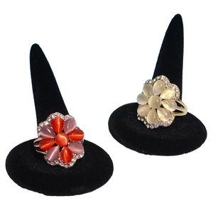 Nhung Đen ngón tay Vòng hiển thị Showcase Organizer chủ lưu trữ đồ trang sức đồ trang sức Jewel Vòng hiển thị - Product Image 5