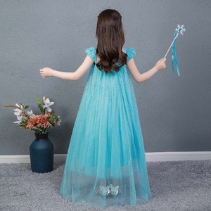 <span class=keywords><strong>Elsa</strong></span> ghiaccio congelato Costume <span class=keywords><strong>da</strong></span> principessa per i bambini dolce estate festa <span class=keywords><strong>di</strong></span> carnevale <span class=keywords><strong>vestito</strong></span> con mantello al ginocchio abito stampato per le ragazze - Product Image 2