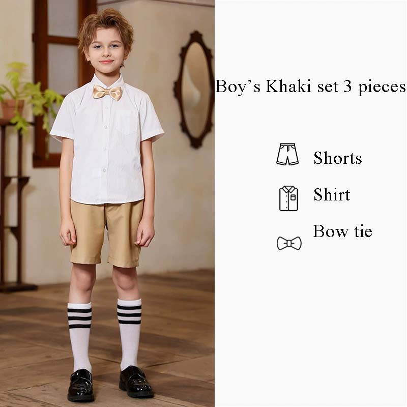 Ensemble garçon kaki 3 pièces