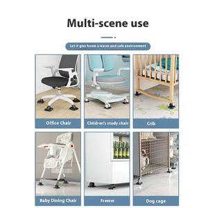 Bouchons de lit tasses de meubles roulettes en caoutchouc noir bouchons de roue de meubles adaptés aux roues de meubles canapé-lit chaises empêcher le dérapage - Product Image 4