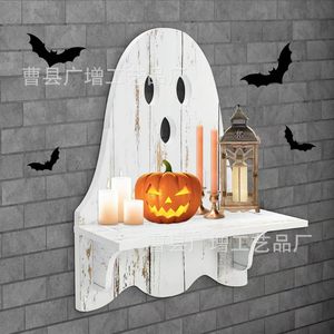 Halloween Wooden Wall <b>Shelf</b> Ghost Shape Decorative Storage <b>Rack</b> For Living Room Display - Product Image 1