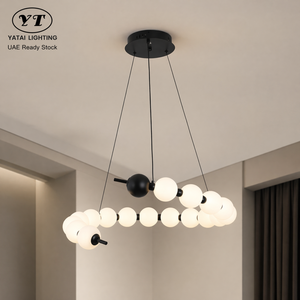 Modern Iron Acrylic <b>Led</b> <b>Dimmable</b> Remote Tricolor Pendant <b>Light</b> For Dining Room Living Room Adjustable Height 34W 3000K - Product Image 1