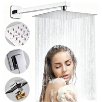Robinet de douche mural carré en laiton massif, mitigeur dissimulé monocommande chaud/froid chromé, fonction simple pour salle de bain