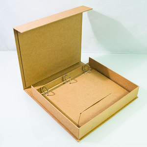 Custom Design 3 Ring Cardboard Presentation Binders Box Office Supplies Photo Frame Sample Book Clamshell Binder Box