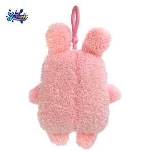 Dễ thương màu hồng <span class=keywords><strong>Bunny</strong></span> sang trọng Keychain <span class=keywords><strong>Mini</strong></span> thỏ vuông Thú nhồi bông mềm Keyring trang trí EN71 tùy chỉnh đáng yêu nhỏ plushies - Product Image 2
