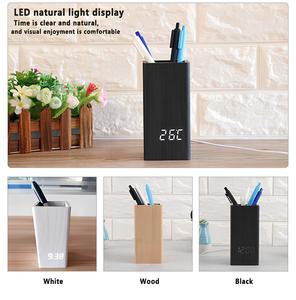 Bằng gỗ nhiệt độ kỹ thuật số chủ bút đồng hồ báo thức không tốn kém LED bảng đồng hồ - Product Image 6