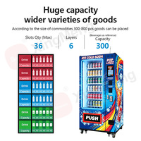 Máquina Expendedora Inteligente de Alimentos Congelados, Máquina Expendedora Combinada Refrigerada de Aperitivos y Bebidas
