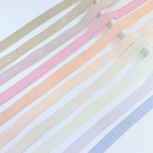 Pita Beludru Glitter Elastis Berlapis Es Lebar 5/8" Bahan Nilon/Metalik Satu Sisi untuk Dekorasi Pesta Natal - Product Image 4