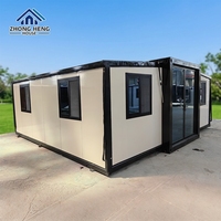 Casa Contenedor Modular Prefabricada de Lujo de 20 pies, Expandible, de Doble Ala, Moderna, Plegable, Portátil, Casa Pequeña Móvil, Casa de Huéspedes