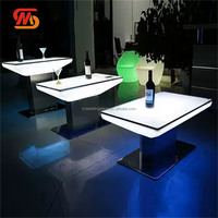 LISSE Bar fête décoration Table à manger Couples Bar à vin événement en alliage d'aluminium Table en plastique Table lumineuse LED