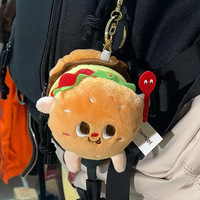 Pendentif en peluche personnalisable et créatif, motif Frites Burger, mignon, porte-clés de sac à dos, petit ornement pour fille, Frites Burger