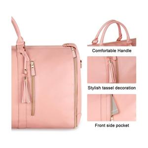 Sac de voyage imperméable en PU grande capacité avec compartiment à chaussures suspendu géométrique, sac à main unisexe tendance pour affaires et activités de plein air - Product Image 5