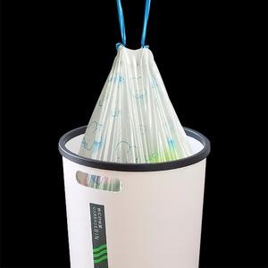 Cartoon Blue Heart Rabbit Disposable Garbage Bags L Size Drawstring Kitchen Use - Product Image 2