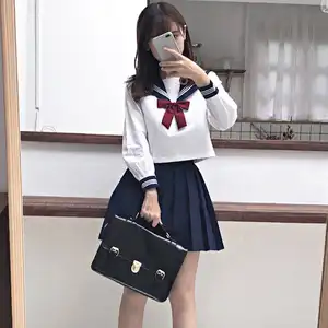 Estilo japonês S-2xl, uniformes escolares, meninas, traje navy, feminino, sexy, jk, blusa marinheiro, saia plissada