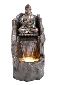 <span class=keywords><strong>Fontaine</strong></span> de sol extérieure <span class=keywords><strong>grande</strong></span> <span class=keywords><strong>fontaine</strong></span> de <span class=keywords><strong>bouddha</strong></span> assise avec LED blanc chaud pour la décoration de paysage aquatique de cour - Product Image 3