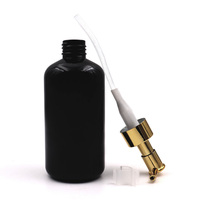100ml 250ml PET Plastique Noir Airless Cosmetic Skincare Lotion Pump Bottle avec Gold Pump Cover