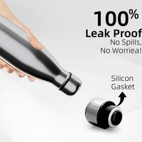 Bouteille d'eau en acier inoxydable à goulot étroit, sans plomb, avec poignée Stay Dry, pour la vie quotidienne